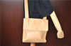 Authentic CHANEL Leather CC Logo Shoulder Cross Body Bag Purse Beige J5719
