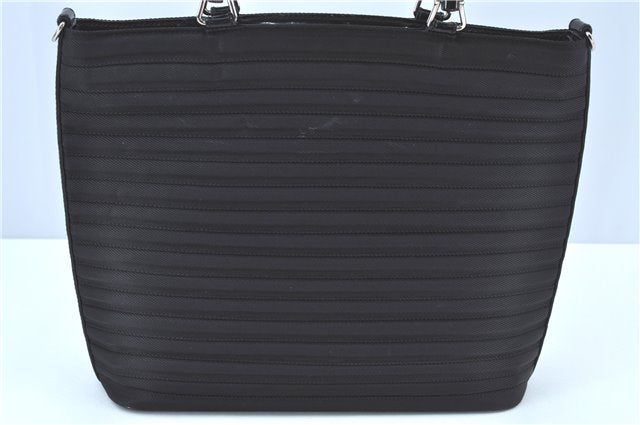 Authentic GUCCI Bamboo 2way Shoulder Cross Hand Bag Nylon Leather Black J5741