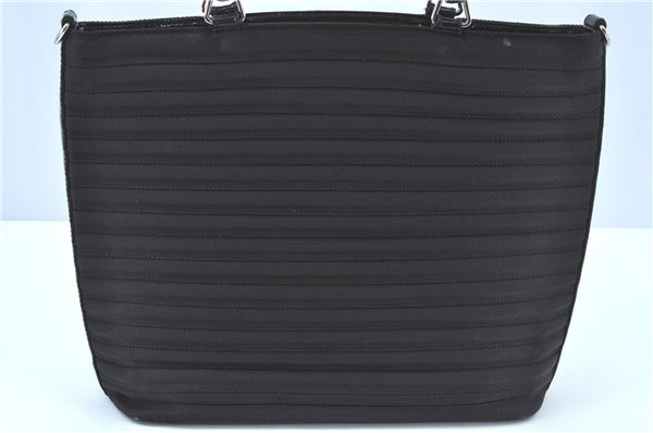 Authentic GUCCI Bamboo 2way Shoulder Cross Hand Bag Nylon Leather Black J5741