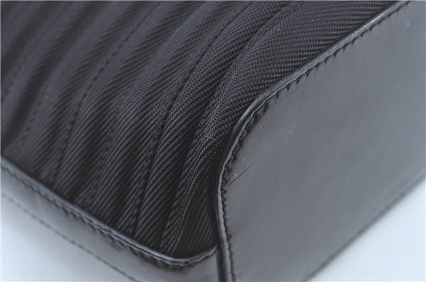 Authentic GUCCI Bamboo 2way Shoulder Cross Hand Bag Nylon Leather Black J5741