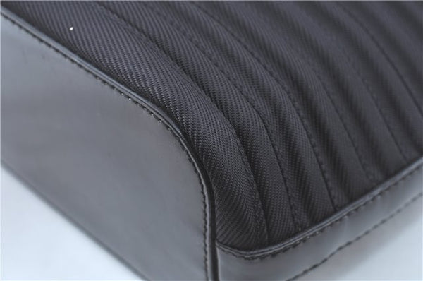 Authentic GUCCI Bamboo 2way Shoulder Cross Hand Bag Nylon Leather Black J5741