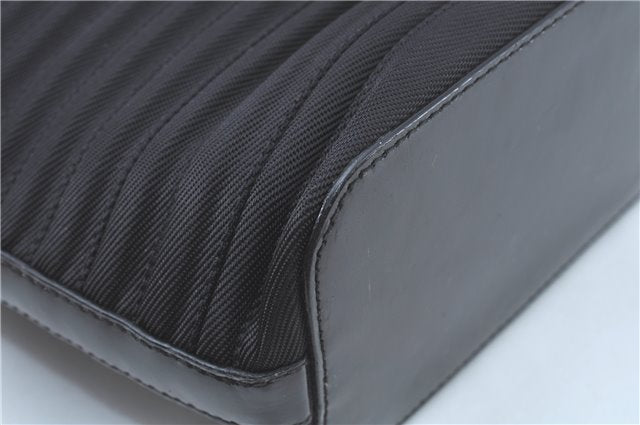 Authentic GUCCI Bamboo 2way Shoulder Cross Hand Bag Nylon Leather Black J5741