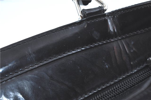 Authentic GUCCI Bamboo 2way Shoulder Cross Hand Bag Nylon Leather Black J5741