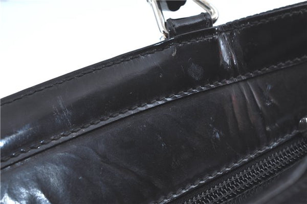 Authentic GUCCI Bamboo 2way Shoulder Cross Hand Bag Nylon Leather Black J5741