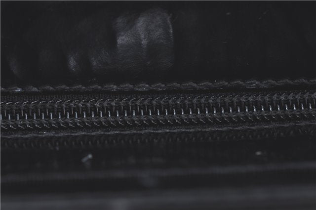 Authentic GUCCI Bamboo 2way Shoulder Cross Hand Bag Nylon Leather Black J5741