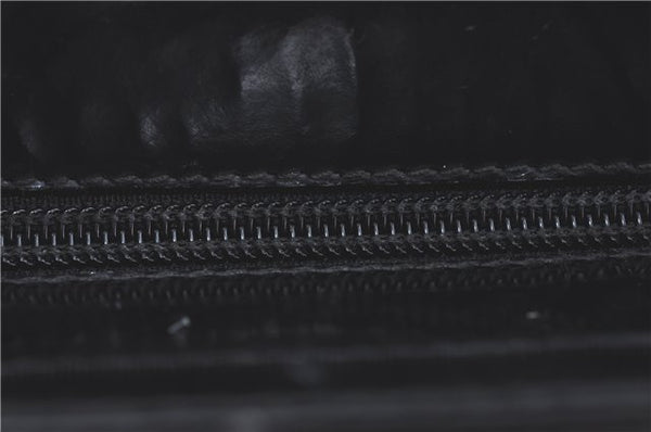 Authentic GUCCI Bamboo 2way Shoulder Cross Hand Bag Nylon Leather Black J5741