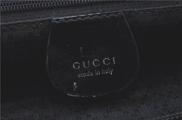 Authentic GUCCI Bamboo 2way Shoulder Cross Hand Bag Nylon Leather Black J5741