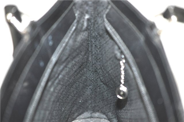 Authentic GUCCI Bamboo 2way Shoulder Cross Hand Bag Nylon Leather Black J5741