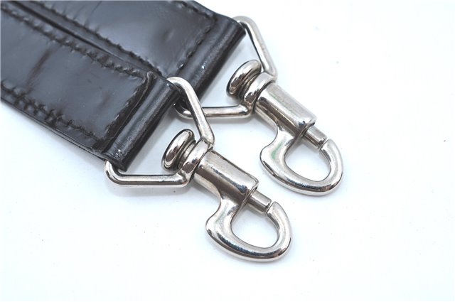 Authentic GUCCI Bamboo 2way Shoulder Cross Hand Bag Nylon Leather Black J5741