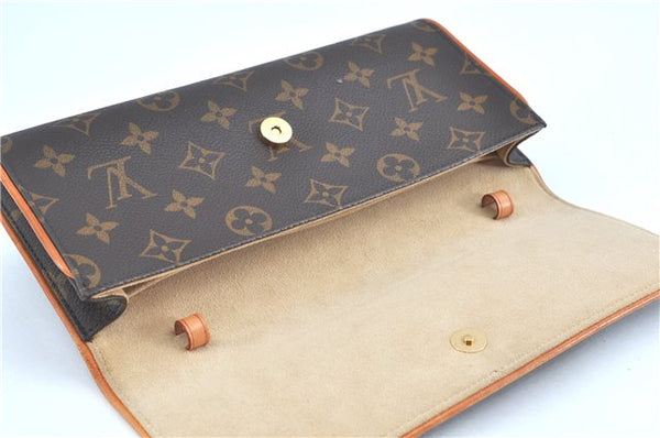 Authentic Louis Vuitton Monogram Pochette Twin GM Shoulder Bag M51852 LV J5746