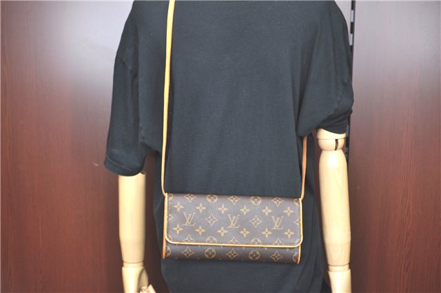 Authentic Louis Vuitton Monogram Pochette Twin GM Shoulder Bag M51852 LV J5746