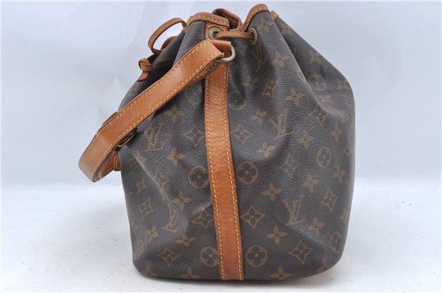 Authentic Louis Vuitton Monogram Petit Noe M42226 Shoulder Drawstring Bag J5749