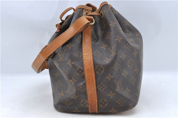 Authentic Louis Vuitton Monogram Petit Noe M42226 Shoulder Drawstring Bag J5749
