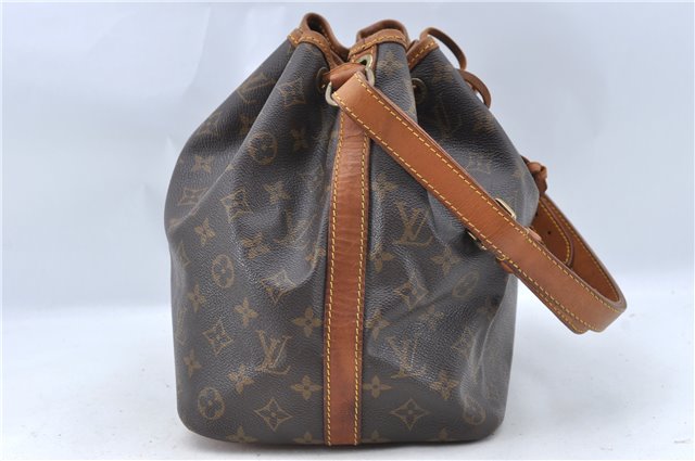 Authentic Louis Vuitton Monogram Petit Noe M42226 Shoulder Drawstring Bag J5749