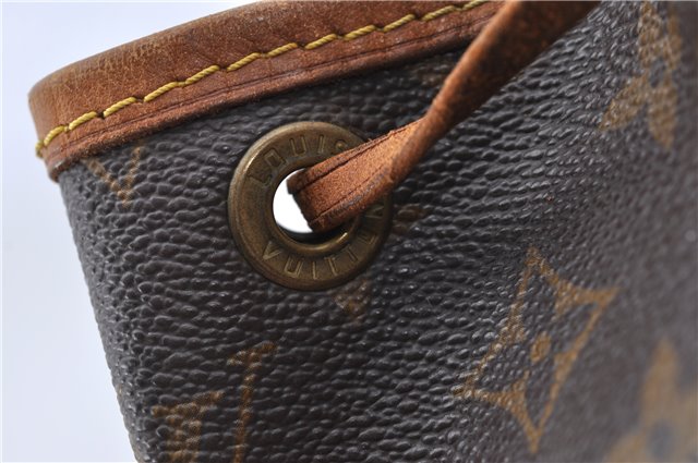 Authentic Louis Vuitton Monogram Petit Noe M42226 Shoulder Drawstring Bag J5749