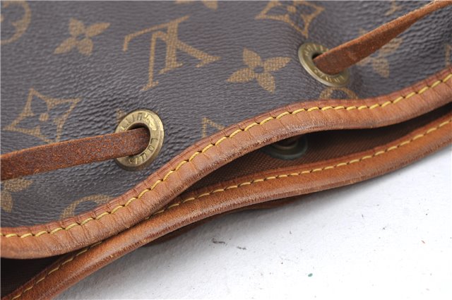 Authentic Louis Vuitton Monogram Petit Noe M42226 Shoulder Drawstring Bag J5749