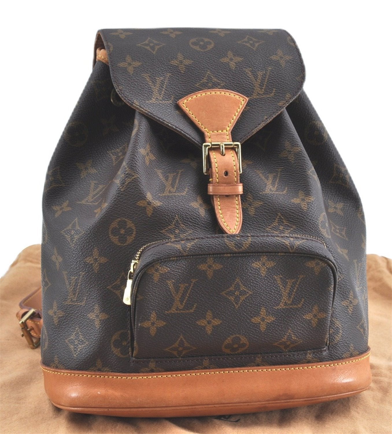 Authentic Louis Vuitton Monogram Montsouris MM Backpack M51136 LV J5790