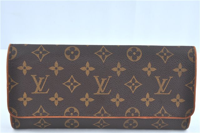Authentic Louis Vuitton Monogram Pochette Twin GM Shoulder Bag M51852 LV J5805