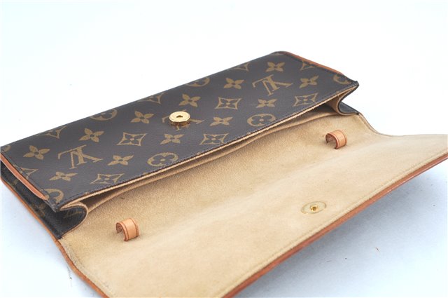 Authentic Louis Vuitton Monogram Pochette Twin GM Shoulder Bag M51852 LV J5805
