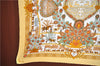 Authentic HERMES Pleats Scarf "Decoupages" Silk Light Yellow Box J5829