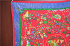 Auth HERMES Pleats Scarf "pierres d'orient et d'occident" Silk Red Box J5831