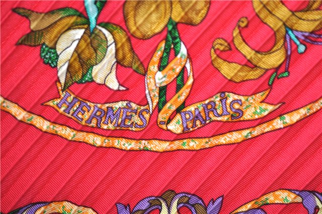 Auth HERMES Pleats Scarf 