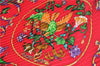 Auth HERMES Pleats Scarf "pierres d'orient et d'occident" Silk Red Box J5831