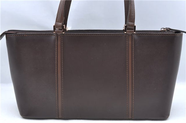 Authentic BURBERRY Vintage Leather Shoulder Hand Bag Purse Brown J5867