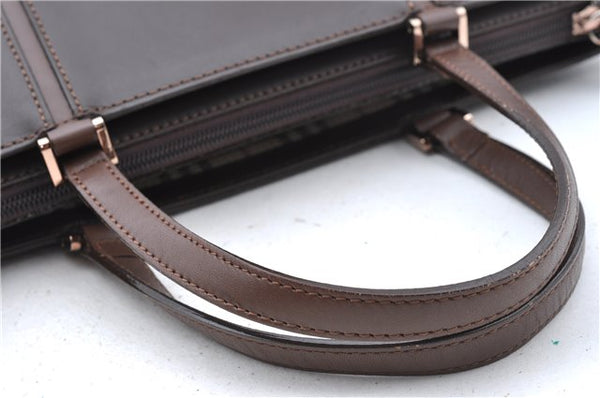 Authentic BURBERRY Vintage Leather Shoulder Hand Bag Purse Brown J5867