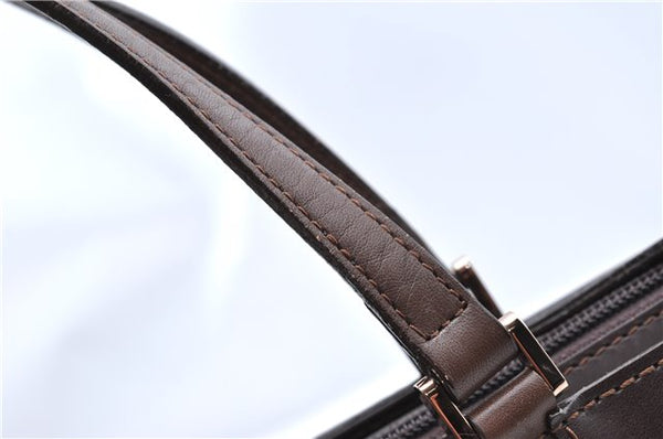 Authentic BURBERRY Vintage Leather Shoulder Hand Bag Purse Brown J5867