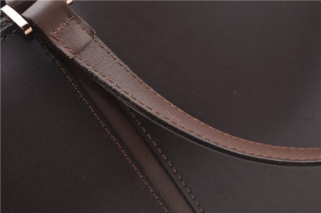 Authentic BURBERRY Vintage Leather Shoulder Hand Bag Purse Brown J5867