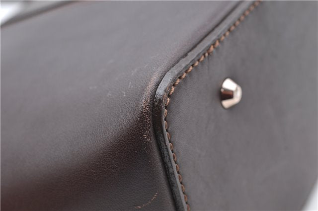 Authentic BURBERRY Vintage Leather Shoulder Hand Bag Purse Brown J5867