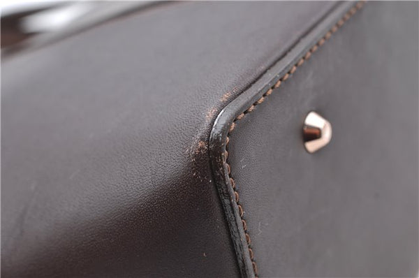 Authentic BURBERRY Vintage Leather Shoulder Hand Bag Purse Brown J5867