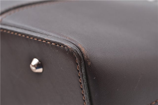 Authentic BURBERRY Vintage Leather Shoulder Hand Bag Purse Brown J5867