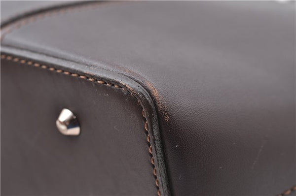 Authentic BURBERRY Vintage Leather Shoulder Hand Bag Purse Brown J5867