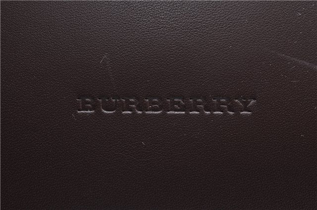 Authentic BURBERRY Vintage Leather Shoulder Hand Bag Purse Brown J5867