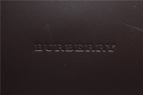 Authentic BURBERRY Vintage Leather Shoulder Hand Bag Purse Brown J5867