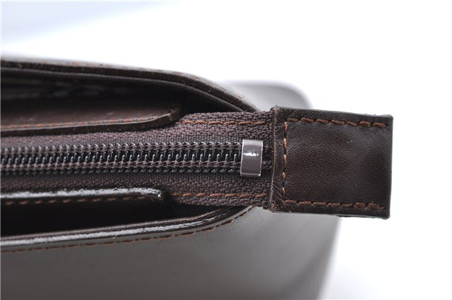 Authentic BURBERRY Vintage Leather Shoulder Hand Bag Purse Brown J5867