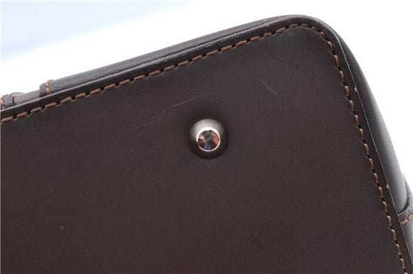 Authentic BURBERRY Vintage Leather Shoulder Hand Bag Purse Brown J5867