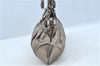 Authentic Ferragamo Gancini Leather Shoulder Bag Purse Silver J5869