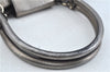 Authentic Ferragamo Gancini Leather Shoulder Bag Purse Silver J5869