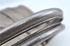 Authentic Ferragamo Gancini Leather Shoulder Bag Purse Silver J5869
