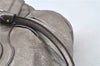 Authentic Ferragamo Gancini Leather Shoulder Bag Purse Silver J5869