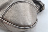 Authentic Ferragamo Gancini Leather Shoulder Bag Purse Silver J5869