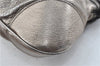 Authentic Ferragamo Gancini Leather Shoulder Bag Purse Silver J5869