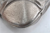 Authentic Ferragamo Gancini Leather Shoulder Bag Purse Silver J5869