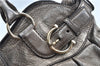 Authentic Ferragamo Gancini Leather Shoulder Bag Purse Silver J5869