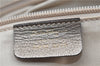 Authentic Ferragamo Gancini Leather Shoulder Bag Purse Silver J5869