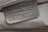 Authentic Ferragamo Gancini Leather Shoulder Bag Purse Silver J5869