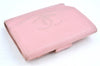 Authentic CHANEL Caviar Skin CC Logo Bifold Wallet Purse Light Pink J5893